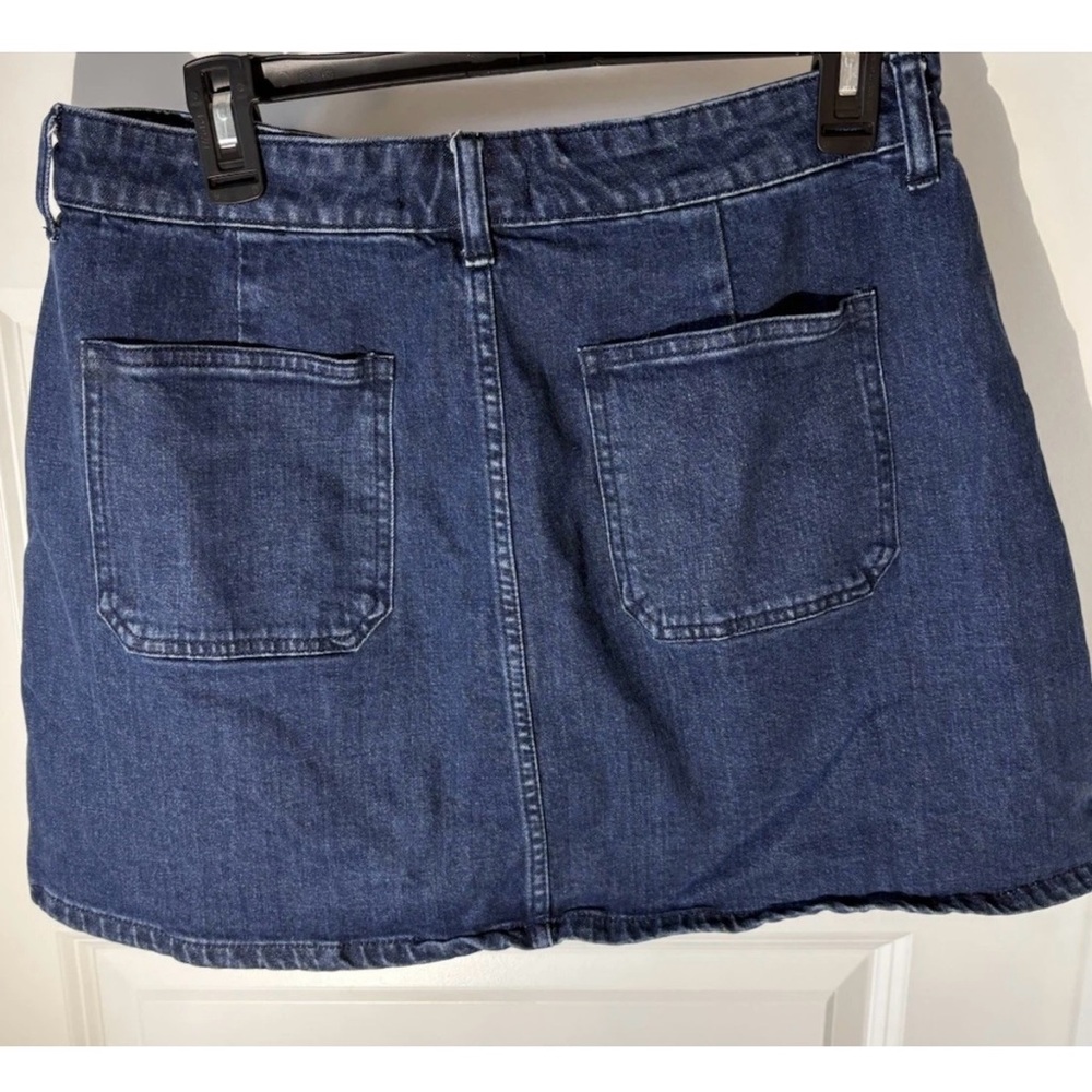 Madewell Denim dark wash Mini Skirt Womens 31 Y2K micro mini full zip flirty - Picture 3 of 4